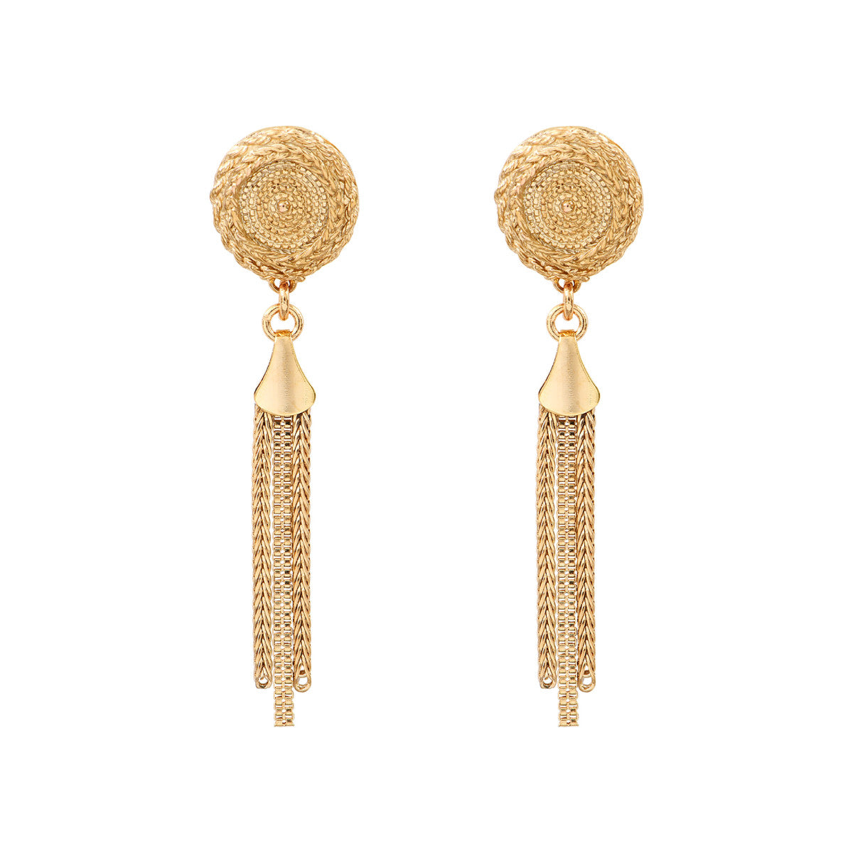 Boucles d'oreilles clips métal doré à l'or fin - doré Or brillant