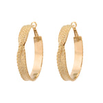 Boucles d'oreilles créoles bohème chic métal doré à l'or fin - doré Or brillant