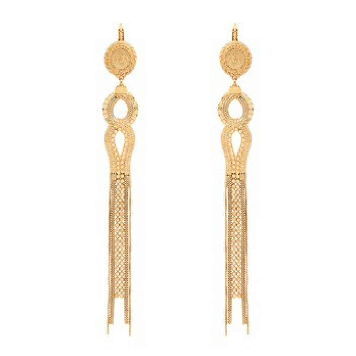 Boucles d'oreilles pendantes originales métal doré à l'or fin - doré Or brillant