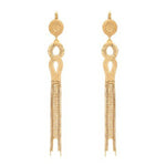 Boucles d'oreilles pendantes originales métal doré à l'or fin - doré Or brillant