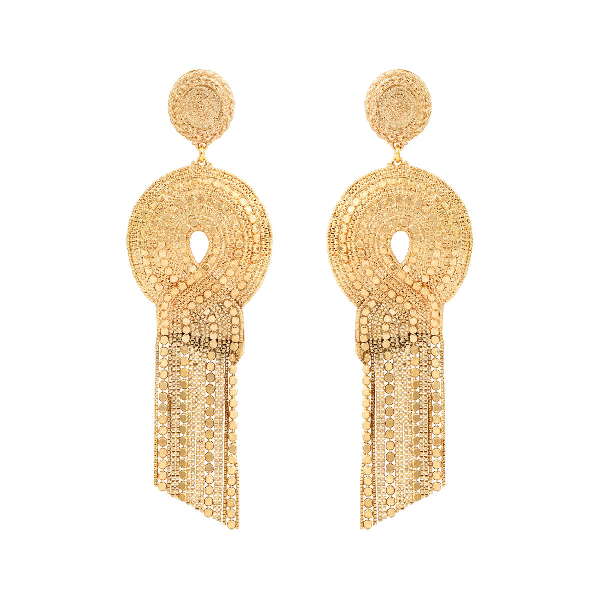 Boucles d'oreilles clips pendantes métal doré - doré Or brillant