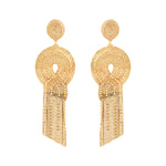 Boucles d'oreilles clips pendantes métal doré - doré Or brillant