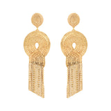 Boucles d'oreilles clips pendantes métal doré - doré Or brillant