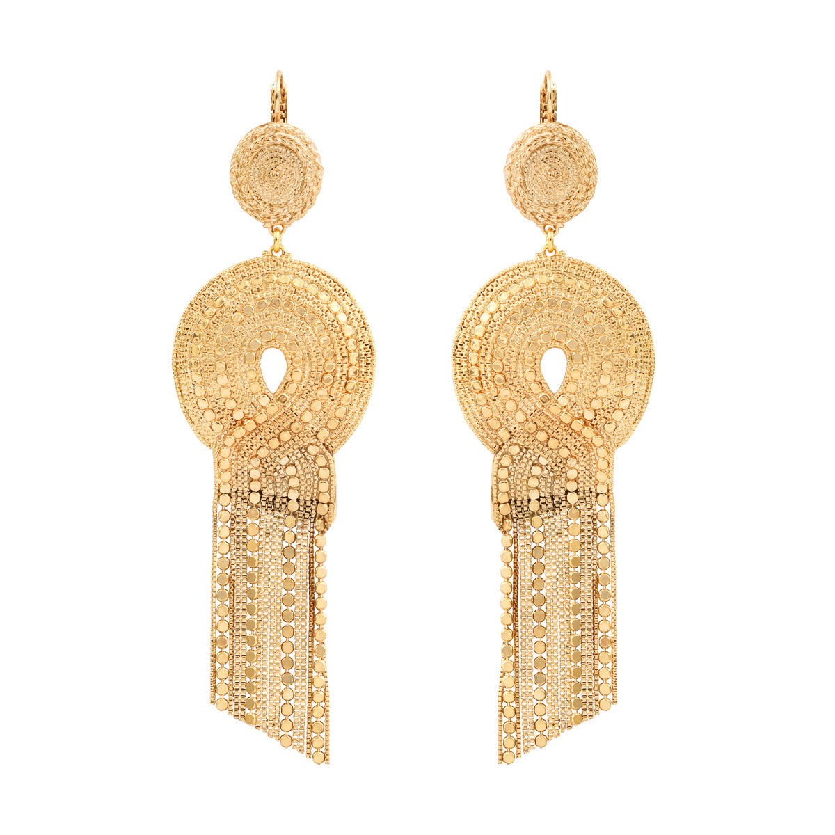 Boucles d'oreilles dormeuses festives métal doré à l'or fin - doré Or brillant