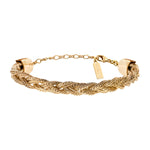 Bracelet tressé réglable métal doré à l'or fin - doré Or brillant