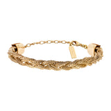 Bracelet tressé réglable métal doré à l'or fin - doré Or brillant