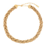 Collier tressé intemporel métal doré à l'or fin - doré Or brillant