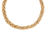 Collier tressé intemporel métal doré à l'or fin - doré Or brillant