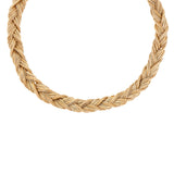 Collier tressé intemporel métal doré à l'or fin - doré Or brillant