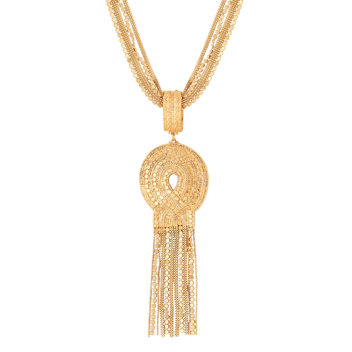 Collier sautoir multi-rangs métal doré à l'or fin - doré Or brillant