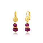 Boucles d'oreilles dormeuses Avola quartz teintés et zirconiums - violet Violet