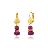 Boucles d'oreilles dormeuses Avola quartz teintés et zirconiums - violet Violet
