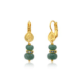 Boucles d'oreilles dormeuses Avola quartz teintés et zirconiums - bleu Bleu