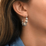 Boucles d'oreilles créoles raffinées perles godron-argent Argent