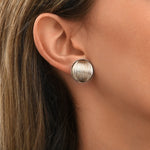 Boucles d'oreilles clips intemporelles perles godron - argenté Argent