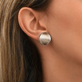 Boucles d'oreilles clips intemporelles perles godron - argenté Argent