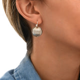 Boucles d'oreilles percées intemporelles perles godron - argenté Argent