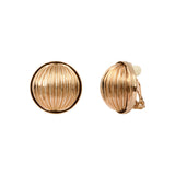 Boucles d'oreilles clips intemporelles perles godron - doré Or