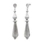 Boucles d'oreilles percées longues perles godron - argent Argent