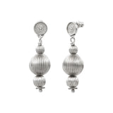 Boucles d'oreilles percées intemporelles perles godron - argent Argent