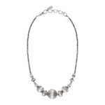 Collier court fantaisie femme perles godron - argenté Argent