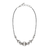 Collier court fantaisie femme perles godron - argenté Argent