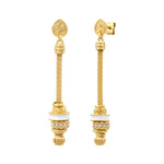 Boucles d'oreilles longues tiges percées Alicudi en métal doré - blanc Blanc