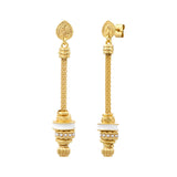 Boucles d'oreilles longues tiges percées Alicudi en métal doré - blanc Blanc