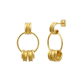 Boucles d'oreilles à tiges percées Alicudi anneaux en métal doré et émail - doré Dore