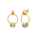 Boucles d'oreilles à tiges percées Alicudi anneaux en métal doré et émail - turquoise Turquoise