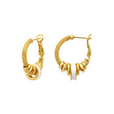 Boucles d'oreilles créoles Alicudi en métal tressé - blanc Blanc