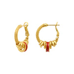 Boucles d'oreilles créoles Alicudi en métal tressé - rouge Rouge