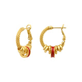 Boucles d'oreilles créoles Alicudi en métal tressé - rouge Rouge