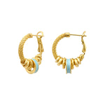 Boucles d'oreilles créoles Alicudi en métal tressé - turquoise Turquoise
