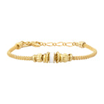 Bracelet fin tressé Alicudi en métal doré tressé perles dorées et émail - blanc Blanc