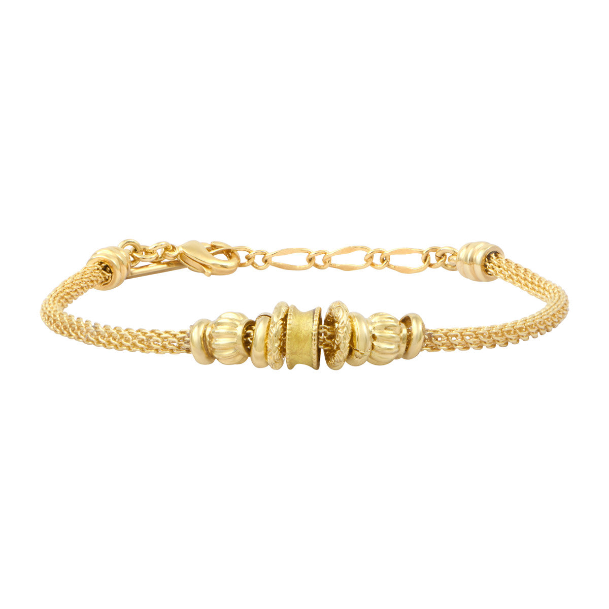 Bracelet fin tressé Alicudi en métal doré tressé perles dorées et émail - doré Dore