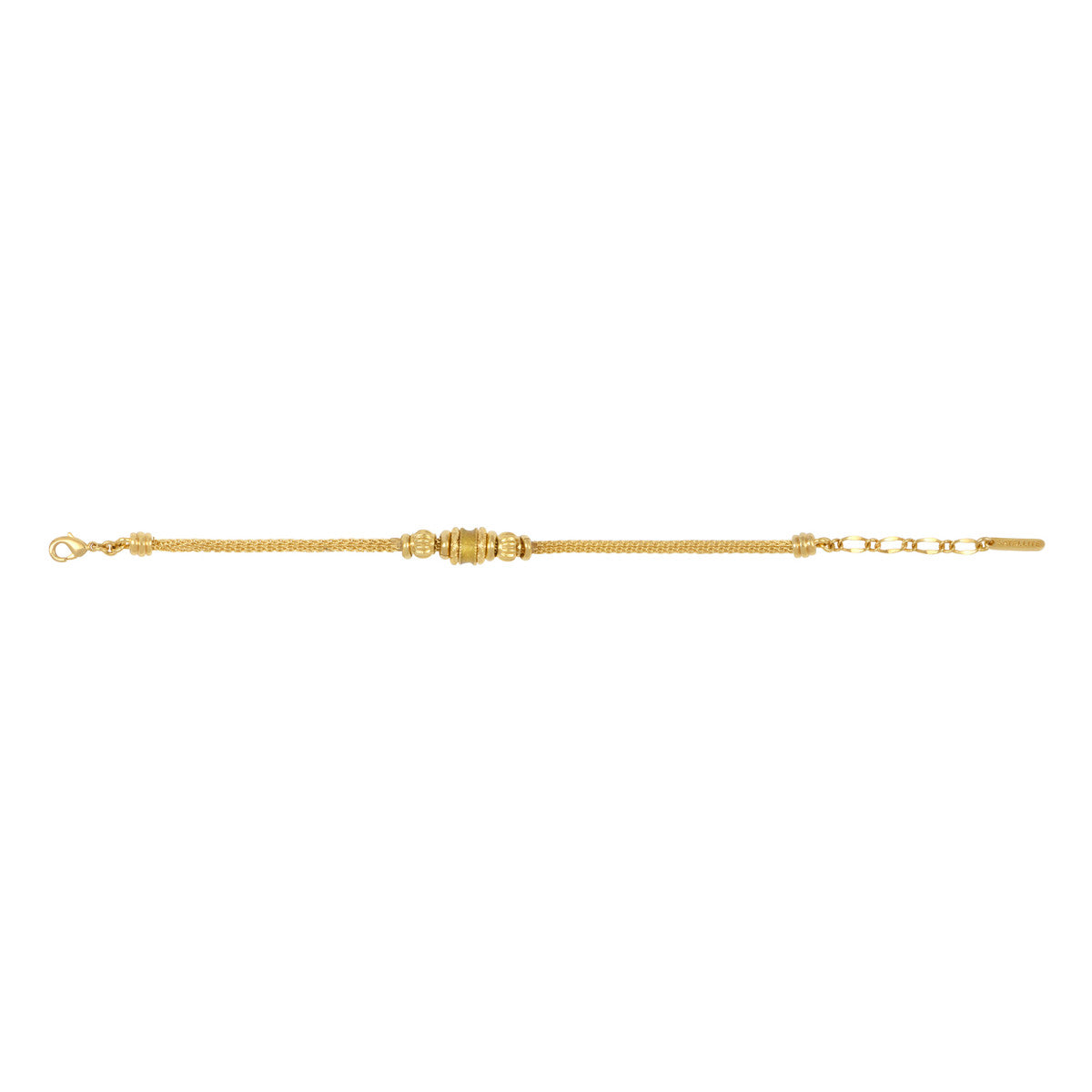 Bracelet fin tressé Alicudi en métal doré tressé perles dorées et émail - doré Dore