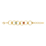 Bracelet anneaux Alicudi en métal doré émail et perles du Japon - turquoise Turquoise corail