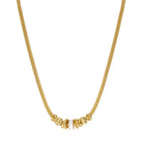 Collier Alicudi en métal doré à l'or fin et anneau émaillé - blanc Blanc