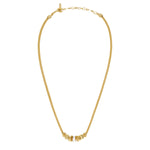 Collier Alicudi en métal doré à l'or fin et anneau émaillé - blanc Blanc