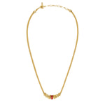 Collier Alicudi en métal doré à l'or fin et anneau émaillé - rouge Rouge