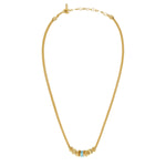 Collier Alicudi en métal doré à l'or fin et anneau émaillé - turquoise Turquoise