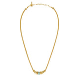 Collier Alicudi en métal doré à l'or fin et anneau émaillé - turquoise Turquoise
