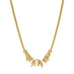 Collier Alicudi en métal doré à l'or fin, perles de verre, perles du Japon et émail - blanc Blanc