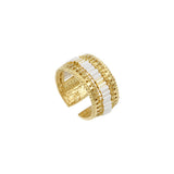 Bague ajustable Alicudi en métal doré à l'or fin et perles du Japon taille M - blanc Blanc