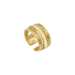 Bague ajustable Alicudi en métal doré à l'or fin et perles du Japon taille M - doré Dore