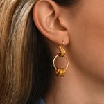 Boucles d'oreilles à tiges percées Alicudi anneaux en métal doré et émail - doré Dore