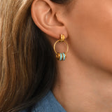 Boucles d'oreilles à tiges percées Alicudi anneaux en métal doré et émail - turquoise Turquoise