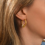 Boucles d'oreilles créoles Alicudi en métal tressé - blanc Blanc