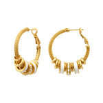 Boucles d'oreilles créoles Alicudi en métal doré et perles du Japon - blanc Blanc